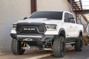 Ram Rebel 1500 Bumper - Front - Addictive Desert Designs - Stealth Fighter - Hammer Black with Satin Black panels - `19-`27